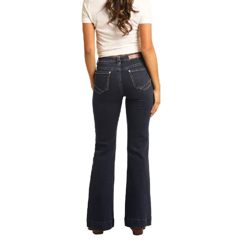 Rock & Roll Denim Trouser High Rise Womens Jean Trousers trendy modern