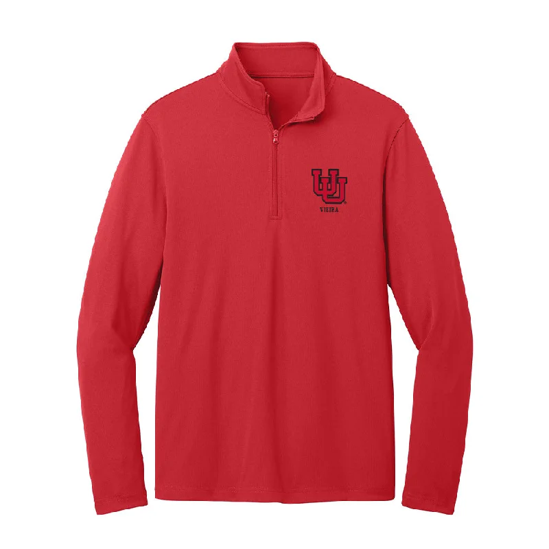 Utah - NCAA Women's Basketball : Ines Vieira - Lightweight Quarter Zip Jacket Cotton Fabric Linen Fabric Terry Fabric