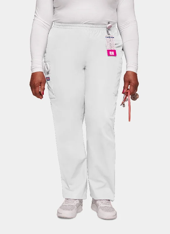 Cherokee Unisex Elasticated Scrub Trousers - White Trousers Harem Relaxed Fit