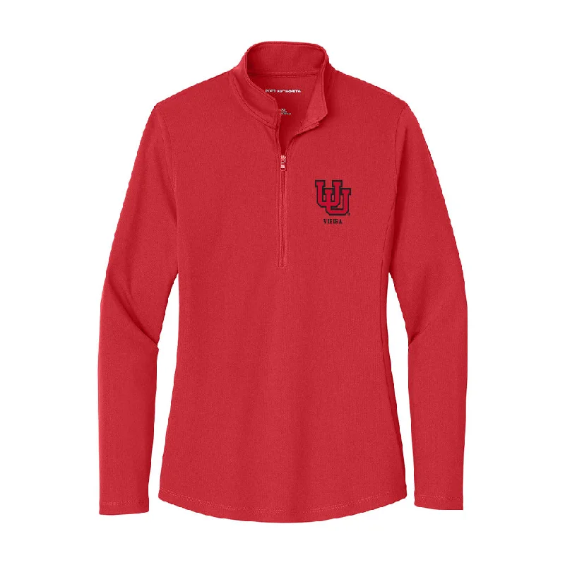 Utah - NCAA Women's Basketball : Ines Vieira - Women's Lightweight Quarter Zip Jacket Faux Fur Fabric Real Fur Fabric Shearling Fabric