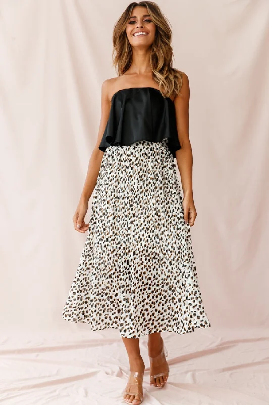 Marie Satin Bandeau Crop Top Black Plaid Crop Top Polka Dot Checkered