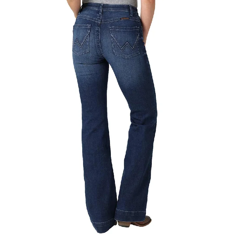 Wrangler Women's Ultimate Riding Willow Trouser Jeans Trousers Striped Patterned