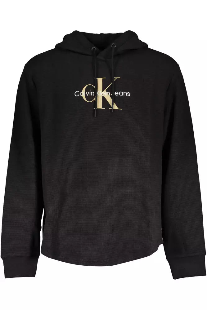 Black Cotton Men Sweater Collared Crew Neck Turtle Neck