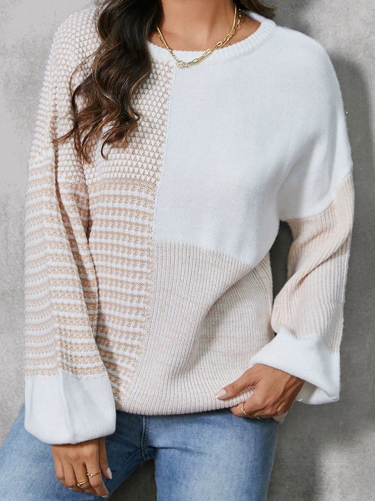 Fall 2024 New Arrival Knitting Drop Shoulder Sweater Women's Fashion Stylish Cut Out Women's Long Sleeves round Neck Pullover Top Besom Neck Pullover