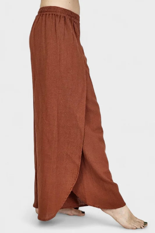 Rust Jute Fly Away Trousers Trousers Office Stylish