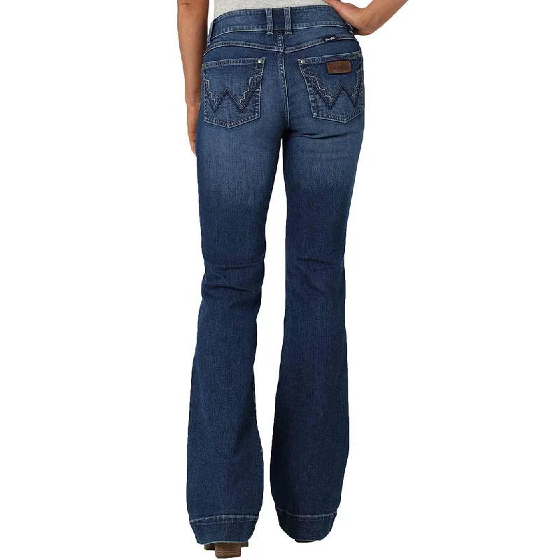 Wrangler Women's Retro Mae Wide Leg Trouser Jeans Trousers Culottes Wide Leg