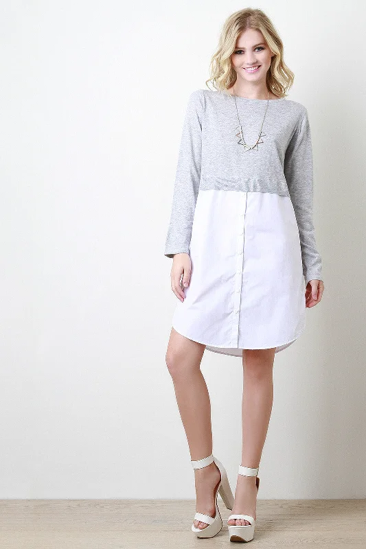 Combo Sweater Shirt Dress Wool Sweater Cotton Sweater Cashmere Sweater
