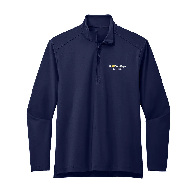 UCSD - NCAA Women's Basketball : Gracie Gallegos - Premium Quarter Zip Jacket Oversized Jacket Tailored Jacket Straight Jacket