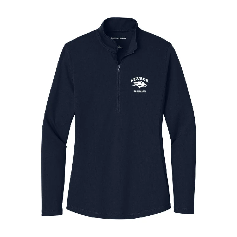 Nevada - NCAA Women's Basketball : Olivia Poulivaati - Women's Lightweight Quarter Zip Jacket Chenille Fabric Brocade Fabric Lace Fabric Nevada - NCAA Women's Basketball : Olivia Poulivaati - Women's Lightweight Quarter Zip Jacket Chenille Fabric Brocade Fabric Lace Fabric