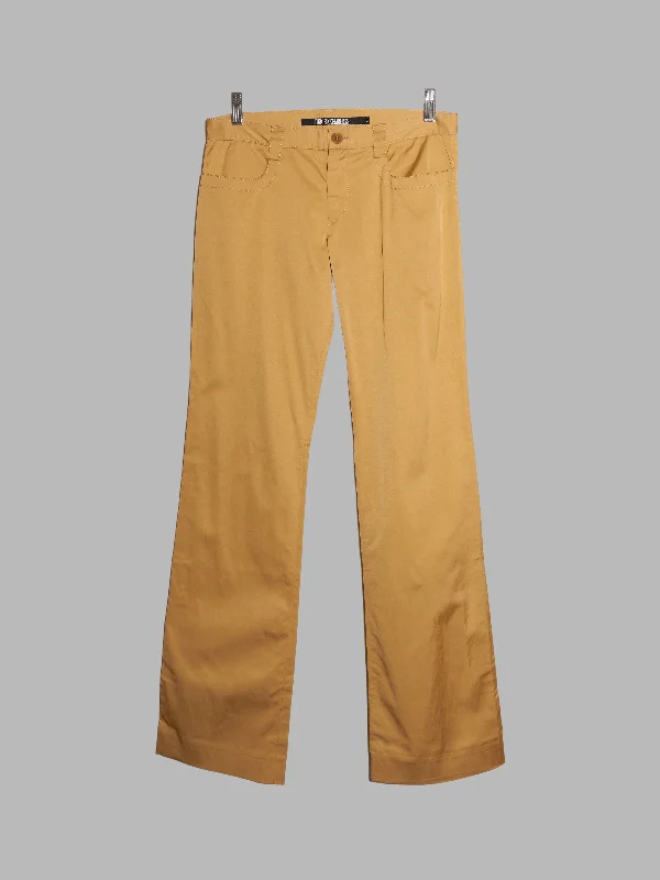 Dirk Bikkembergs 1990s 2000s sheeny gold gently flared trousers - size 40 Trousers Velvet Soft