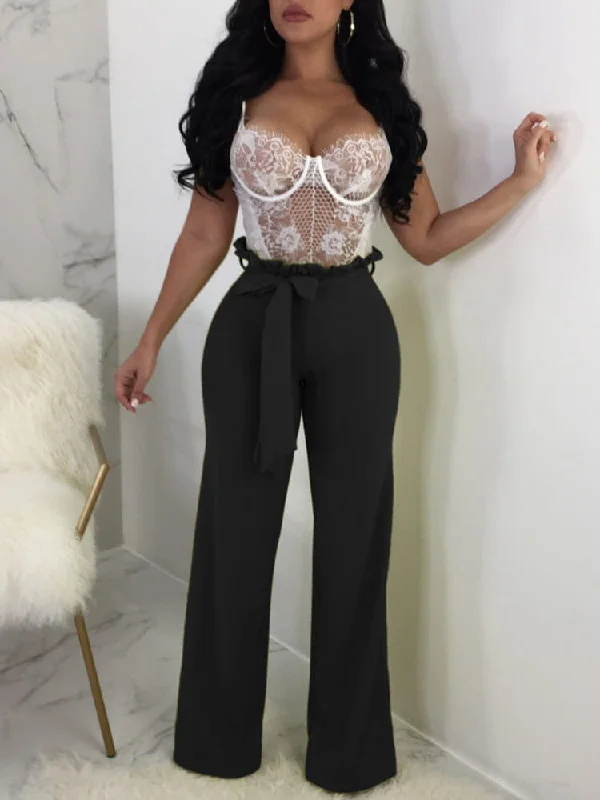 Wide Leg Pants Palazzo Pant High Waist Trouser Trousers Office Stylish
