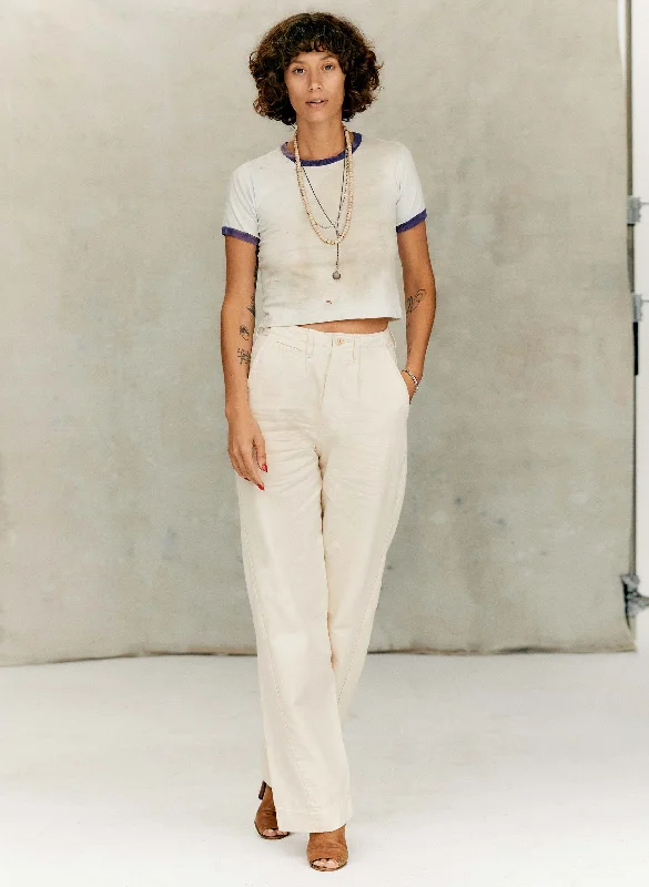 the sonora trouser in natural canvas Trousers Leather Faux