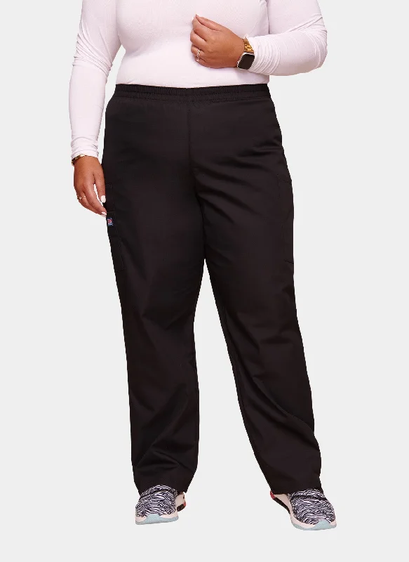 Cherokee Unisex Elasticated Scrub Trousers - Black Chinos Cotton Straight Leg