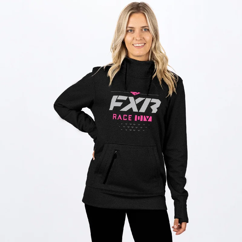 Women's Race Division Tech Pullover Hoodie Ruffle Neck Pullover