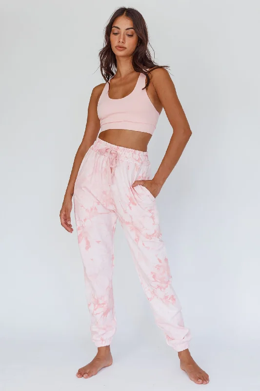 Serene Racerback Crop Top Pink Mesh Blend Leather Blend Suede Blend