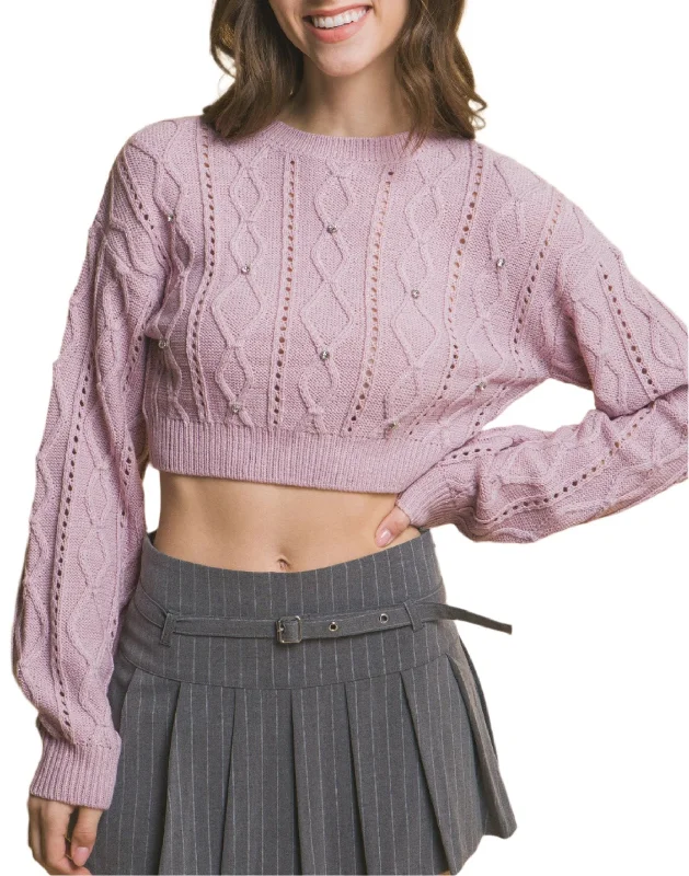 Cropped Stone Sweater Stylish Fashionable Trendy