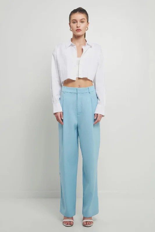 High-Waisted Suit Trousers Trousers Corduroy Warm