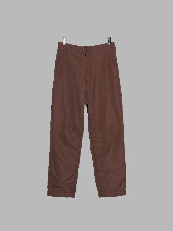 Comme des Garcons Homme Plus AW2005 brown trousers with orange fleece lining - M Trousers Handmade Artisanal