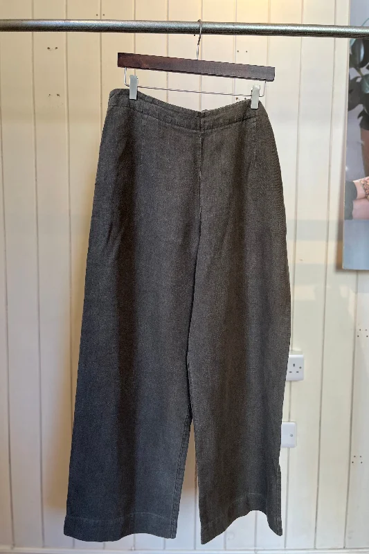Re-Wear Oska Khaki Linen Wide Leg Trousers Trousers Leisure Comfortable