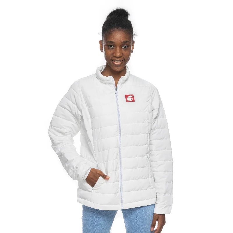 ZooZatz White Womens Puffer Jacket Fleece Jacket Down Jacket Parka