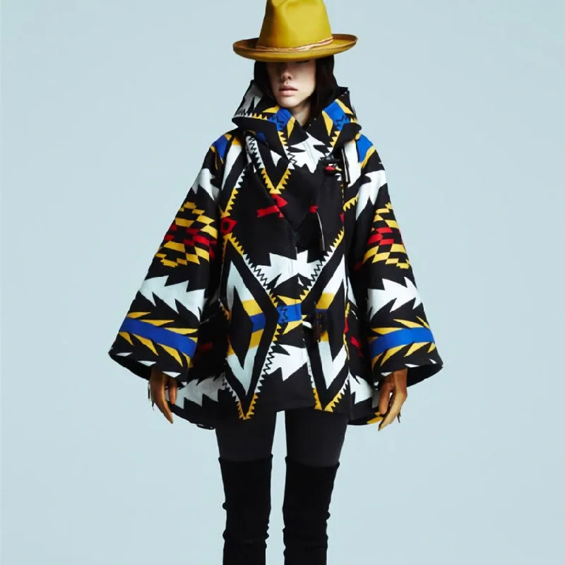 Colorful Floral Designed Women Coats & Jackets Fleece Jacket Down Jacket Parka