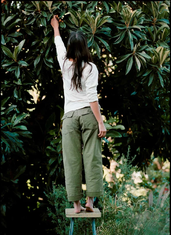 blake military trouser in olive Trousers Striped Patterned