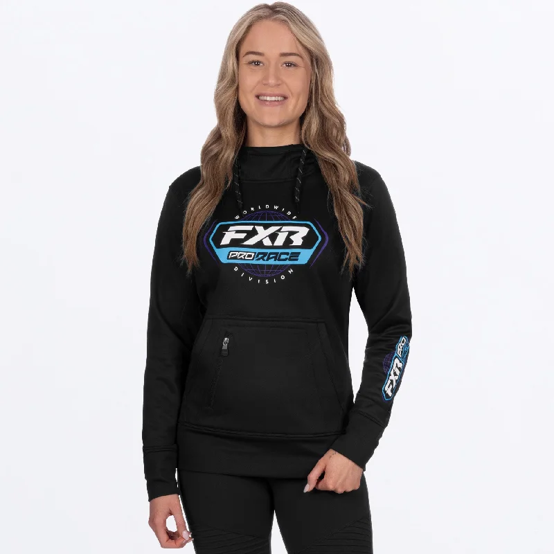 Women's Race Division Tech Pullover Hoodie Polo Neck Sweater