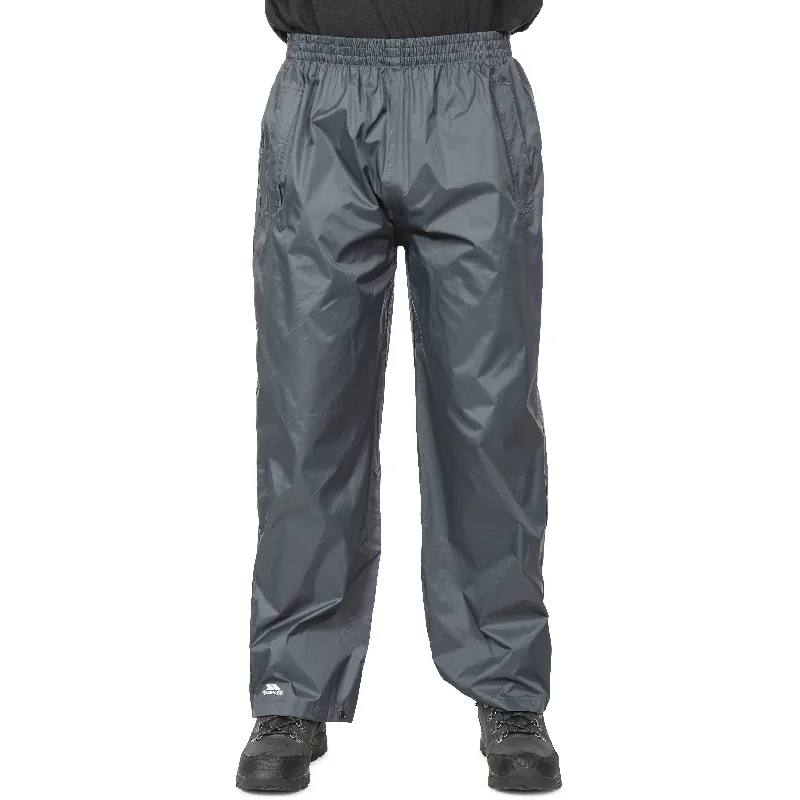 Qikpac Adults Unisex Pack Away Waterproof Trousers in Flint High Waist Slim Fit Ankle Length