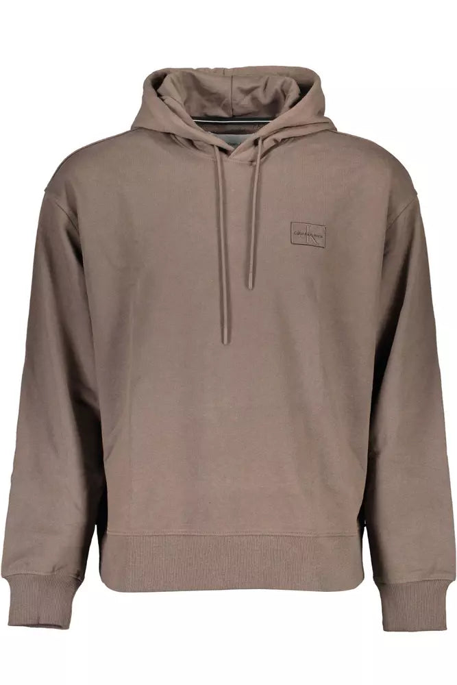 Brown Cotton Men Sweater Layered Multi-layer Single Layer