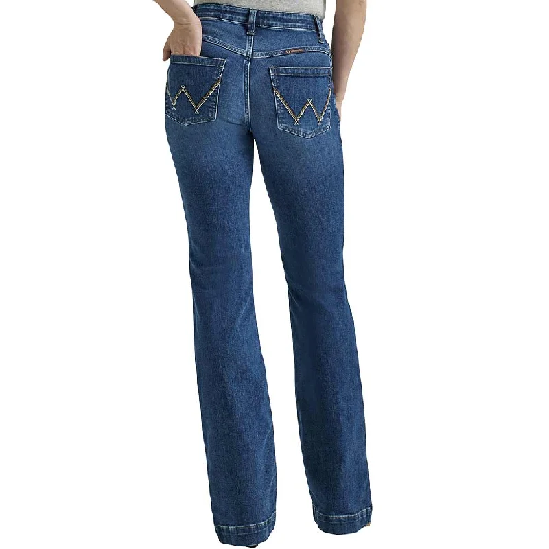 Wrangler Women's Ultimate Riding Mid Rise Willow Trouser Jeans Trousers practical easy-care