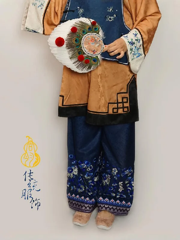 Shang Ling 尚翎 Tail Feathers Qing Han Women's Embroidered Chenku Trousers Trousers Print Floral