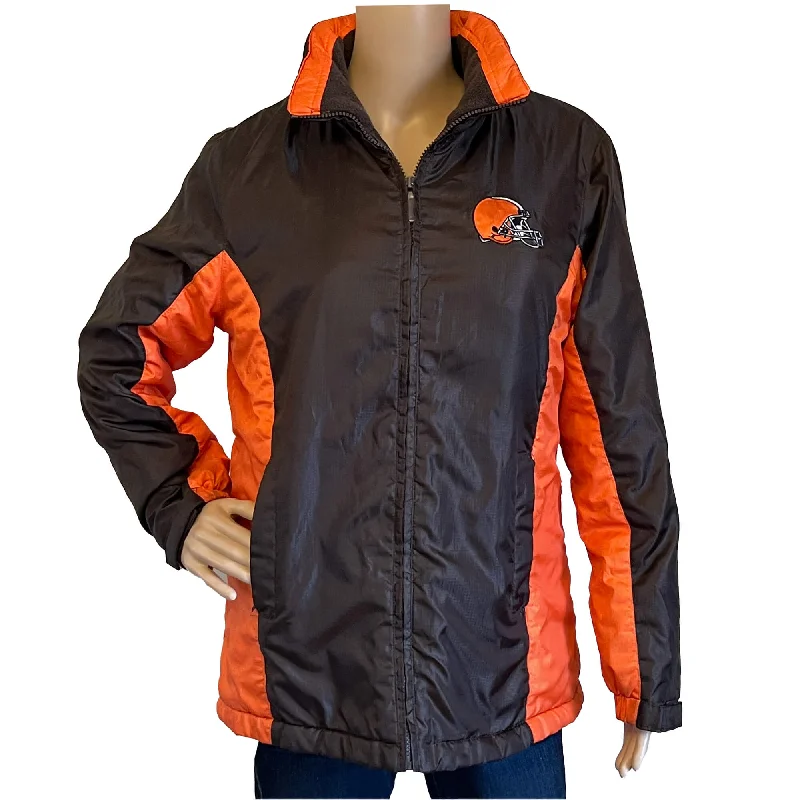 NFL For Her Cleveland Browns Football Fan Jacket - G-III Apparel. Size M Lace Jacket Ribbed Jacket Sequined Jacket