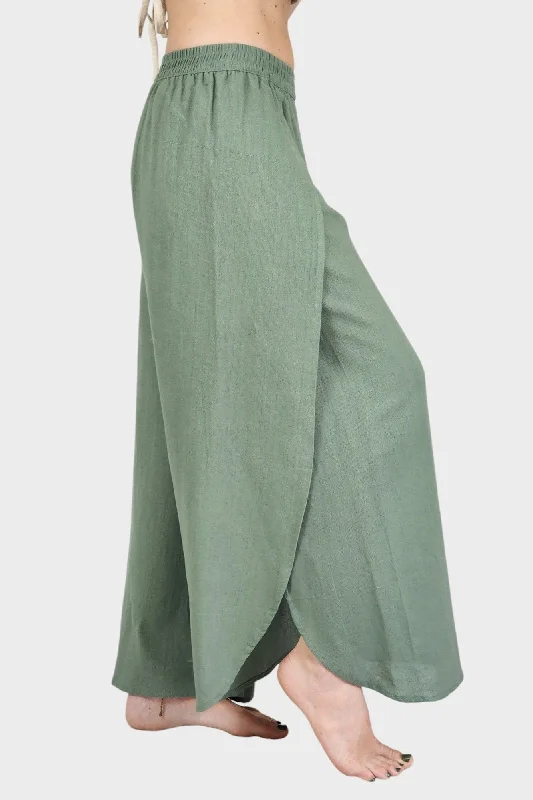 Sage Jute Fly Away Trousers Trousers Evening Elegant