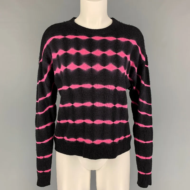 ALICE + OLIVIA Size XS/S Black Pink Cashmere Tie Dye Stretch Blend Pullover Halter Neck Top