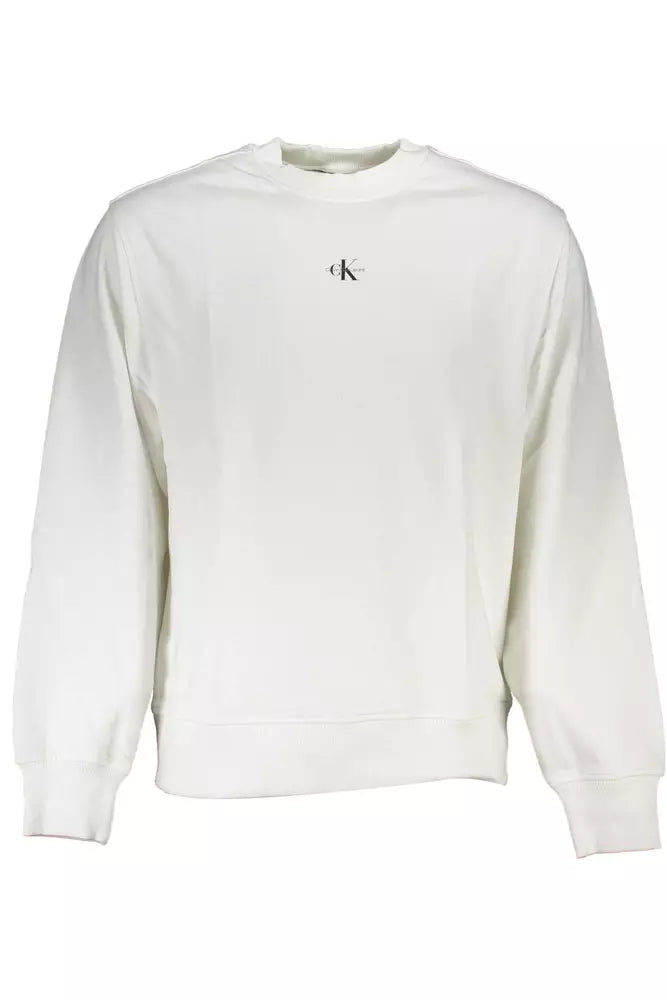 White Cotton Men Sweater Mesh Sweater Canvas Denim