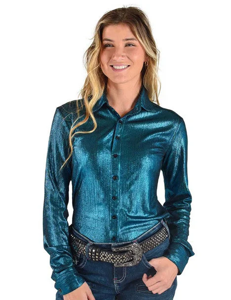 Women's Cowgirl Tuff Pullover Button Up Short Sleeve Top