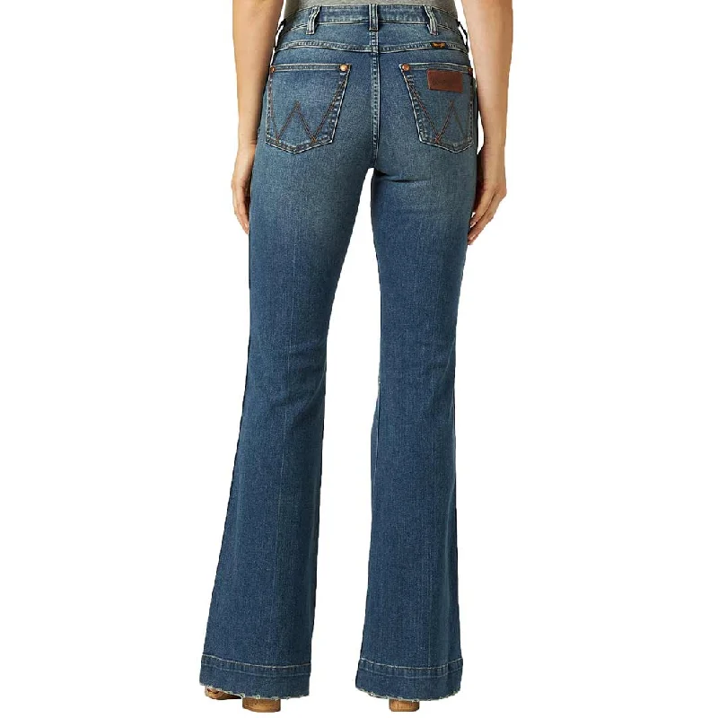 Wrangler Women's Retro High Rise Trouser Jeans Trousers Fleece Cozy