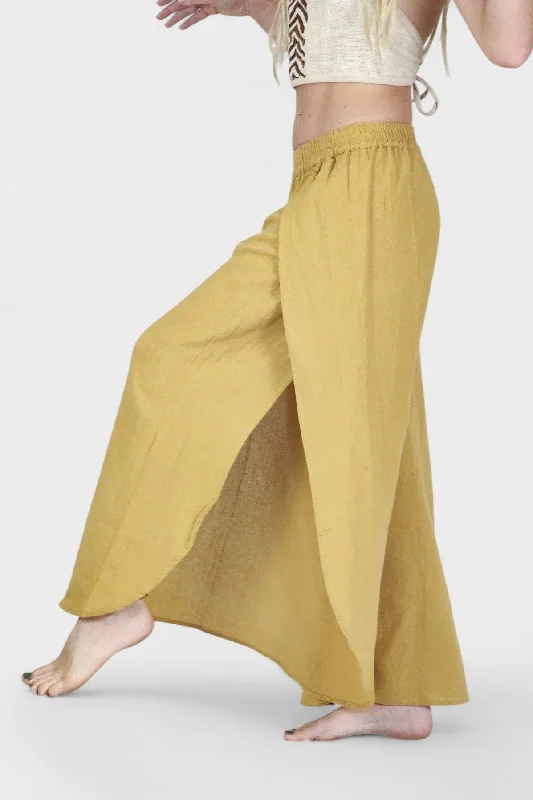 Turmeric Jute Fly Away Trousers Trousers Party Sparkling