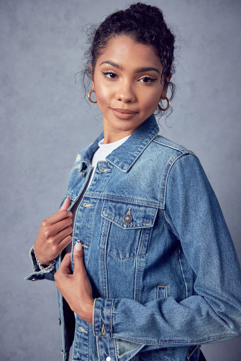 Ladies KanCan Henney Classic Trucker Jacket - KC5007 Elasticated Jacket Padded Jacket Insulated Jacket