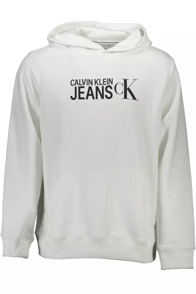 White Cotton Men Sweater Solid Print Embellished