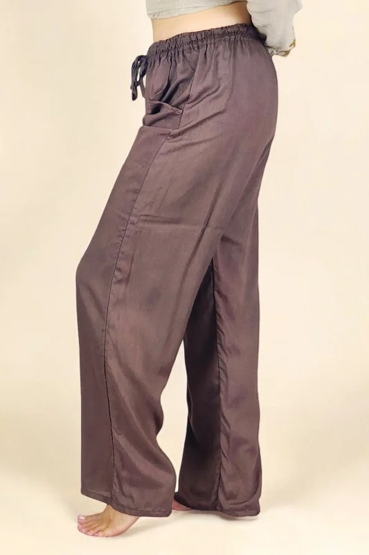 Cacao Rayon Cotton Trousers Trousers Occasion Special
