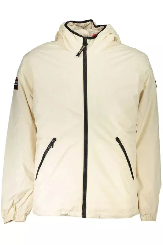 White Polyamide Men Jacket Appliqued Jacket Beaded Jacket Sequined Jacket