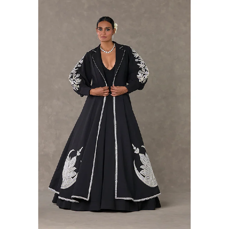 Masaba Black Chand Gown with Jacket & Can Can Skirt (Set of 3) Cardigan Sweater Pullover