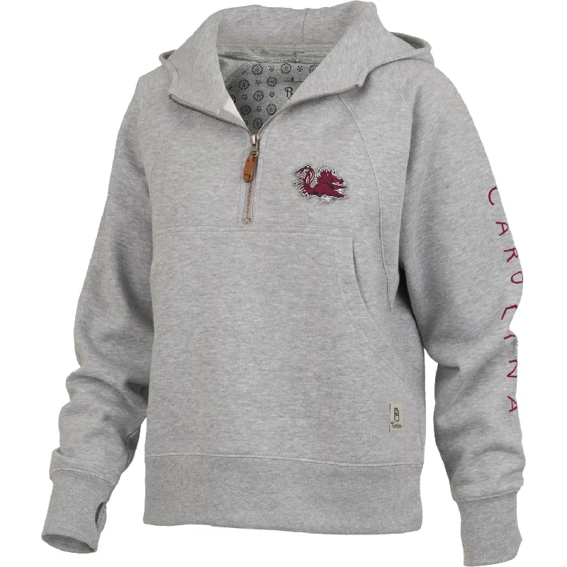 SOUTH CAROLINA GAMECOCKS GRAY BRONCO 1/4 ZIP PULLOVER Turtleneck Warm Pullover