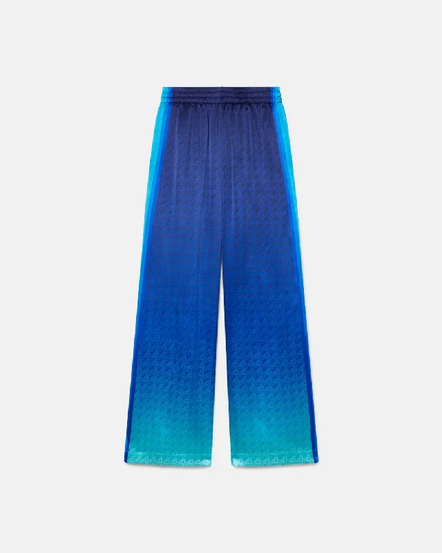 Casablanca Women Printed Wide Leg Trousers The Night View Wide Leg Loose Fit Mid Waist