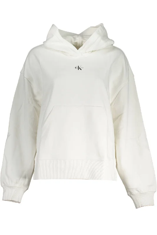 White Cotton Women Sweater Terry Terry Cloth Terry Knit