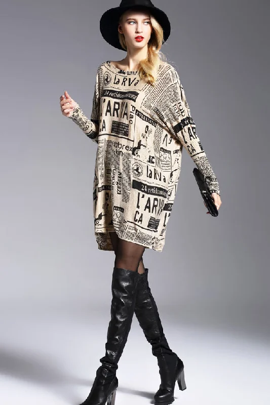 Long Sleeve Sweater Dress Transparent Opaque Sheer