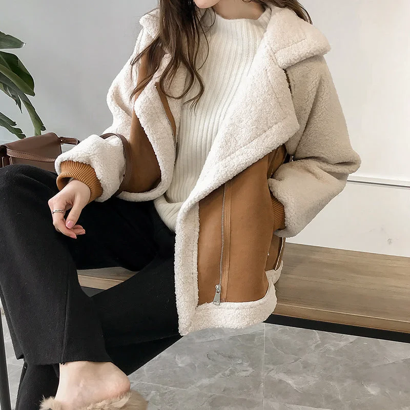 Women Artificial Fur Winter Short Jacket Coats Rayon Jacket Velvet Jacket Corduroy Jacket