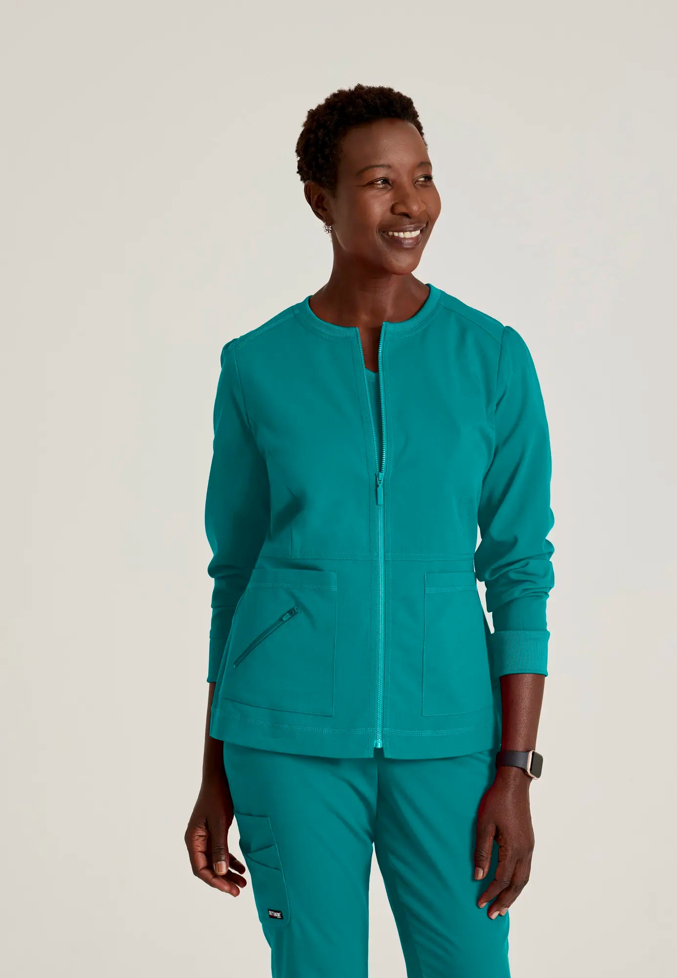 Grey's Anatomy Women's Millie Jacket - Teal Nylon Jacket Polyester Jacket Spandex Jacket
