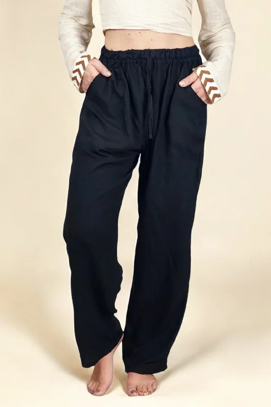 Black Rayon Cotton Trousers Trousers Prom Sequined